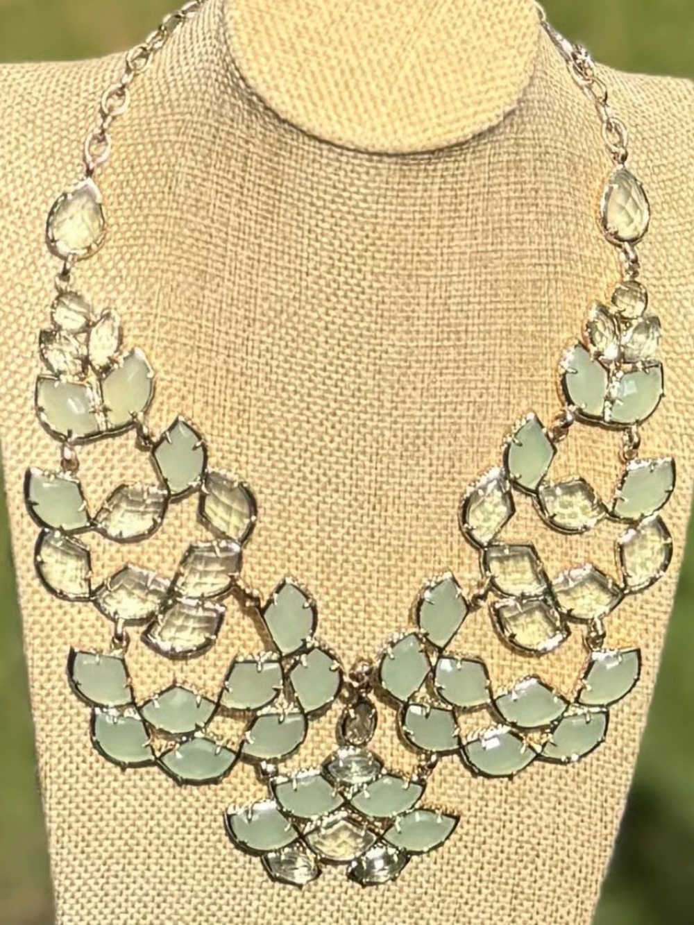 Kendra Scott Nell Bib Statement Necklace - Mint Green & Translucent Champagne